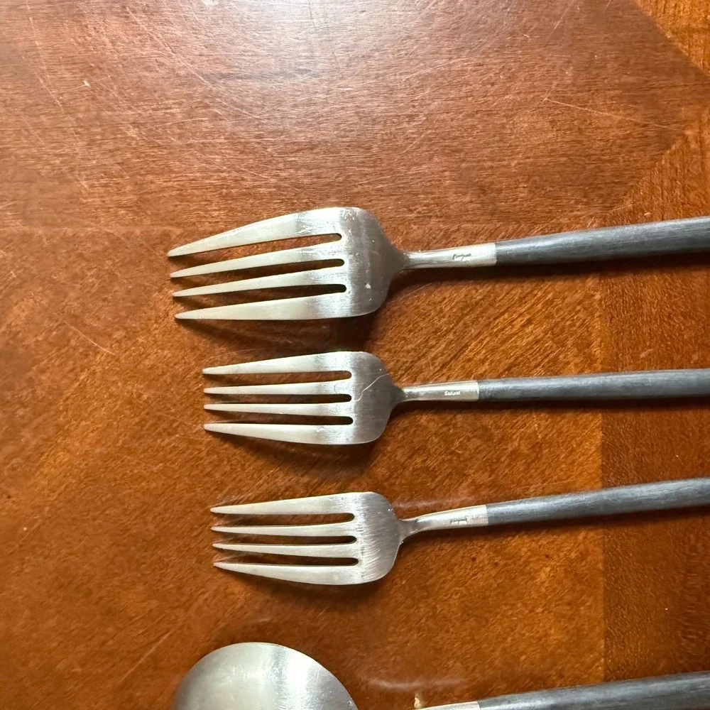 Cutipol Goa Flatware Black Handle‎ Stainless 6 Pieces  Portugal